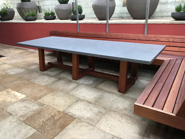 Redwood table and seating